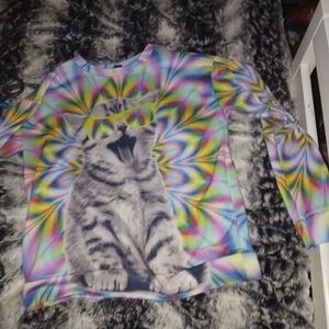 Forever 21 Multicolor Cat Print Jacket